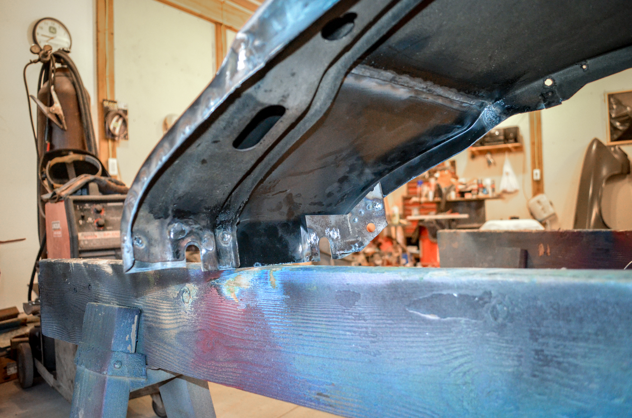 69 Chevelle Convertible - Patch panel welded to the fender and welds dressed